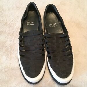 Stuart Weitzman Move-in Strappy Black & White Sneakers - 7